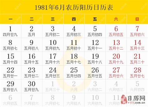 1981年農曆|1981年農曆日期表，1981年日期農曆，1981年陰曆日曆日期，198…